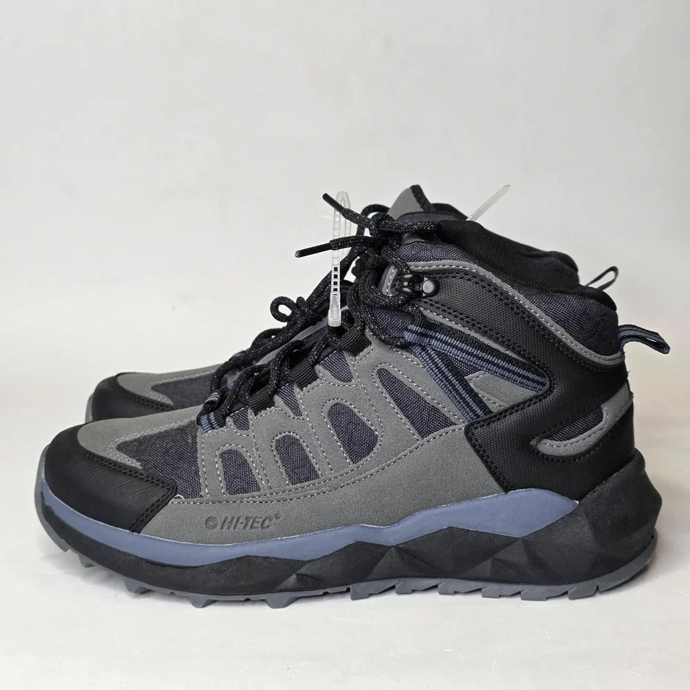 Hi-Tec Recharge Mid Men's Hiking Boots Gray Black Casual Shoes Size 7.5 M